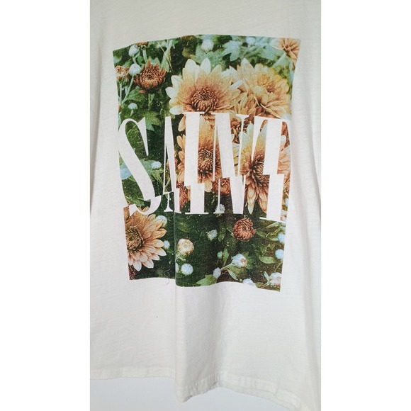 BRISCO BRANDS Mens Large Graphic T Shirt Floral Print White Short Sleeve Tee - Picture 2 of 9